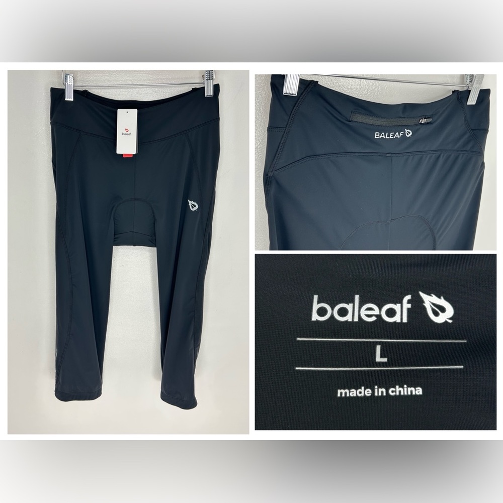 Baleaf NWT Womens Cushion Padded Cycling Pants Size Large UPF 50+‎ 27x21.5